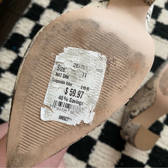 Steve Madden Snake Print Pointed Toe Heeled Mules - Picture 7 of 7